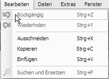 Bearbeiten Menu